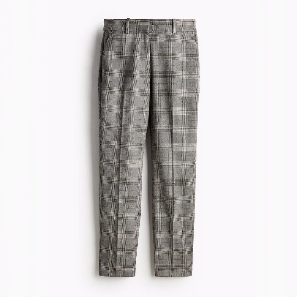 NWT H&M Women’s Size 14 Gray Beige Plaid Slacks Dress Pants Trousers Career - Picture 3 of 11